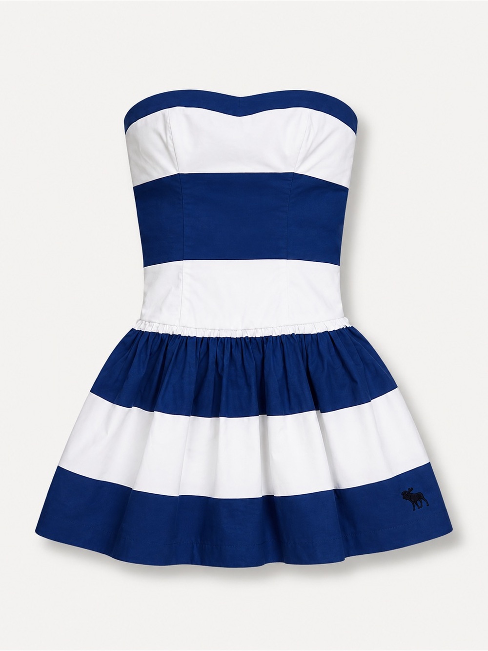 Abercrombie & Fitch Joanna Blue White Stripe Strapless Mini Dress Size S - Picture 2 of 9